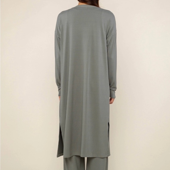 Long line rib cardigan sweater - Picture 2 of 3